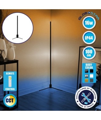 Μοντέρνο Minimal Επιδαπέδιο Μαύρο Φωτιστικό 100cm LED 16 Watt με Ασύρματο Χειριστήριο Αφής 2.4G RF & Dimmer CCT - Ψυχρό - Ημέρας - Θερμό GloboStar ALIEN Design GLOBO-100-10